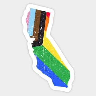 California State Pride: Embrace Progress with the Progress Pride Flag Design Sticker